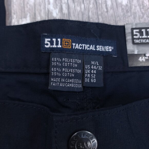 5.11 Tactical Pants Mens 44x32 Navy Taclite Ripstop Jean Cut Mid Rise Straight - Picture 7 of 9